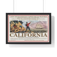 Load image into Gallery viewer, Premium Framed Horizontal Poster -  Set Sail for CALIFORNIA - California Gold
