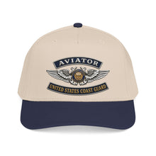 Load image into Gallery viewer, Mid Profile Baseball Cap - USCG - Aviator Badge - Auxiliary w txt - 3D - Enhanced
