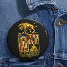 Load image into Gallery viewer, Custom Pin Buttons - Army - 10th Cavalry Regiment - BUffalo Soldiers - COA - Ready and Forward - 3D Enhanced
