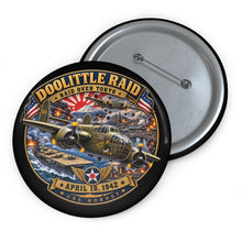 Load image into Gallery viewer, Custom Pin Buttons - Army Air Corps - Doolittle Raid US Hornet Attack Tokyo Japan - Apr 18, 1942 - WWII
