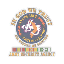 Load image into Gallery viewer, Kiss-Cut Stickers - 176th RRFS - First In Last Out - SSI - In God we Trust - ASA w VN SVC X 300
