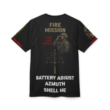 Load image into Gallery viewer, All-Over Print Tee - Artillery - M198 "Sending It" - Battery Adjust

