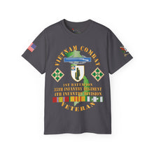 Load image into Gallery viewer, Unisex Ultra Cotton Tee - Vietnam Combat Infantry Veteran, 1st Battalion, 35th Infantry Regiment with CIB - Vietnam Service RIbbons
