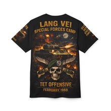 Load image into Gallery viewer, Lang Vei 1968 Special Forces Camp All‑Over Print Tee — "Steel in the Wire"
