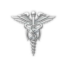 Load image into Gallery viewer, Kiss-Cut Stickers - Army Medical Service Corps (MS) Branch Insignia - 3D - Silver - Enhanced
