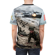 Load image into Gallery viewer, Unisex Tee - AOP US Army D-DAY Landings on Omaha Beach Design
