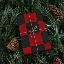 Load image into Gallery viewer, Gift Wrap Paper — Grungy red and black checkerboard pattern
