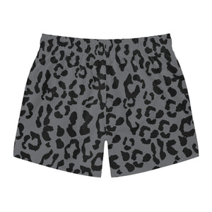 Swim Trunks - Leopard Camouflage - Battleship Color