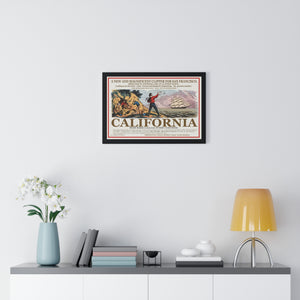 Premium Framed Horizontal Poster -  Set Sail for CALIFORNIA - California Gold