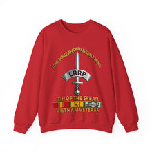 Load image into Gallery viewer, Crewneck Sweatshirt - Army - Badge - LRRP - Tip of the Spear - Vietnam Vet w SVC - 3D - Enhanced

