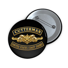 Load image into Gallery viewer, Custom Pin Buttons - USCG - Cutterman - Officer w txt - 3D - Enhanced
