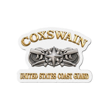 Load image into Gallery viewer, Die-Cut Magnet - USCG - Coxswain w txt - Gold - 3D - Enhanced
