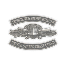 Load image into Gallery viewer, Kiss-Cut Stickers - USCG - Expeditionary Warfare Specialist w txt - 3D - Enhanced
