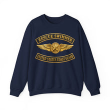 Load image into Gallery viewer, Crewneck Sweatshirt - USCG - Aviation Rescue Swimmer w txt - 3D - Enhanced
