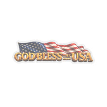 Load image into Gallery viewer, Kiss-Cut Stickers - God Bless the USA w Waving Flag - 3D - enhanced
