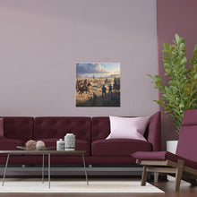 Load image into Gallery viewer, Indoor and Outdoor Silk Posters - Apache Indians attacking a US Army defending a wagon train
