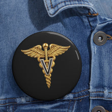 Load image into Gallery viewer, Custom Pin Buttons - Army Veterinary Corps Branch Insignia - 3D
