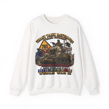 Load image into Gallery viewer, Crewneck Sweatshirt - Army - 761st Tank Battalion - Black Panthers - w Tank w - KITT SSI WWII  EU SVC - 3D - Enhanced
