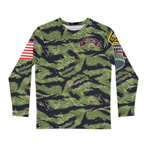 Men's Long Sleeve Shirt (AOP) - F Company, 425th Long Range Surveillance (RANGER) - Military Tiger Stripe Jungle Camouflage Shirt