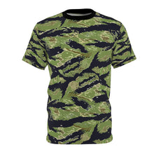 Load image into Gallery viewer, Unisex AOP Cut &amp; Sew Tee - Military Tiger Stripe Jungle Camouflage Shirt
