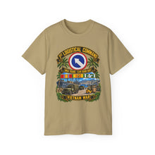 Load image into Gallery viewer, Unisex Ultra Cotton Tee - Army - 1st Logistical Command - SSI - Nha Trang - Cam Ranh Bay - Vietnam War - VN SVC  w Scene - 3D - Enhanced
