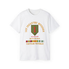 Load image into Gallery viewer, Unisex Ultra Cotton Tee - Army - SSI - 1st Infantry Division - Big Red One - Vietnam Veteran w VN SVC Bar X 300
