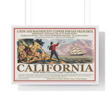 Load image into Gallery viewer, Premium Framed Horizontal Poster -  Set Sail for CALIFORNIA - California Gold
