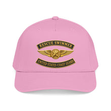 Load image into Gallery viewer, Mid Profile Baseball Cap - USCG - Aviation Rescue Swimmer w txt - 3D - Enhanced
