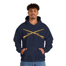 Load image into Gallery viewer, Hoodie – Army - Infantry Branch Insignia - no text - Gold - 3D - Enhanced
