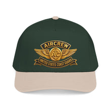 Load image into Gallery viewer, Mid Profile Baseball Cap - USCG - Aircrew Badge w txt - 3D - Enhanced

