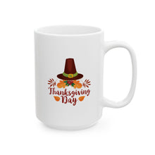 Load image into Gallery viewer, White Ceramic Mug - 11oz &amp; 15oz - Thanksgiving Day - Happy Thanksgiving Day
