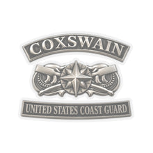 Load image into Gallery viewer, Kiss-Cut Stickers - USCG - Coxswain w txt - Silver - 3D - Enhanced
