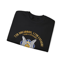 Load image into Gallery viewer, Crewneck Sweatshirt - Army - 7th Squadron - 17th Cavalry - 4th ID - Vietnam Vet w SVC Ribbon - 3D X 300

