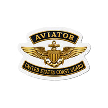 Load image into Gallery viewer, Die-Cut Magnet - USCG - Aviator Badge w txt - 3D - Enhanced
