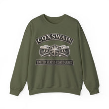 Load image into Gallery viewer, Crewneck Sweatshirt - USCG - Coxswain w txt - Silver - 3D - Enhanced

