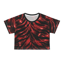 Load image into Gallery viewer, All-Over Print Beach &amp; Festival Crop Tee - Bold zebra stripe in fiery red
