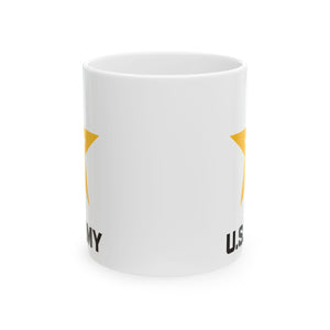 White Ceramic Mug, (11oz, 15oz) - Army Star W Us Army