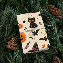 Load image into Gallery viewer, Gift Wrap Paper — Kawaii Halloween pattern with cute creatures
