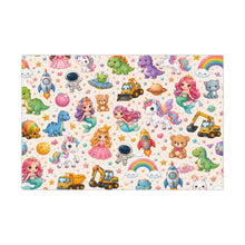 Load image into Gallery viewer, Gift Wrap Paper — Kids Kawaii pastel wonderland pattern
