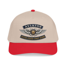 Load image into Gallery viewer, Mid Profile Baseball Cap - USCG - Aviator Badge - Auxiliary w txt - 3D - Enhanced

