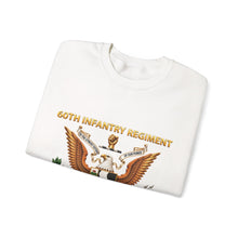 Load image into Gallery viewer, Crewneck Sweatshirt - 60th Infantry Regiment COA with Eagle with Text - 3D - Enhanced X 300
