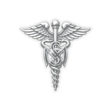 Load image into Gallery viewer, Kiss-Cut Stickers - Army Medical Service Corps (MS) Branch Insignia - 3D - Silver - Enhanced
