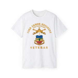 Unisex Ultra Cotton Tee - 4th Battalion 73rd Armor Regiment - Veteran W DUI wo At War - Br X 300