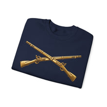 Load image into Gallery viewer, Crewneck Sweatshirt - Army - Infantry Branch Insignia - no text - Gold - 3D - Enhanced
