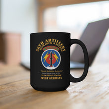 Load image into Gallery viewer, Black Mug 15oz - Army - 56th Artillery Command - Pershing - Bismarck Kaserne
