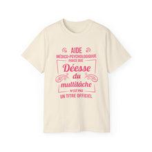 Load image into Gallery viewer, Unisex Ultra Cotton Tee - Déesse multitâche en typographie rose - Pink texts
