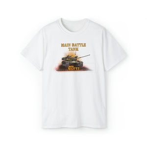 Unisex Ultra Cotton Tee - Main Battle Tank - M60A1 w Fire- Right Face