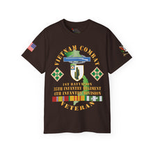 Load image into Gallery viewer, Unisex Ultra Cotton Tee - Vietnam Combat Infantry Veteran, 1st Battalion, 35th Infantry Regiment with CIB - Vietnam Service RIbbons
