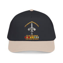 Load image into Gallery viewer, Mid Profile Baseball Cap - Army - Badge - LRRP - Tip of the Spear - Vietnam Vet w SVC - 3D - Enhanced
