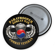 Load image into Gallery viewer, Custom Pin Buttons - SOF - Paratrooper - Korean War - Cbt Vet - 3D X 300
